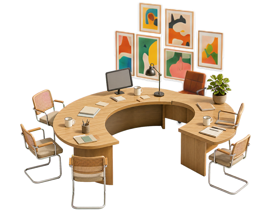 Teracy office table where the team and AI work together