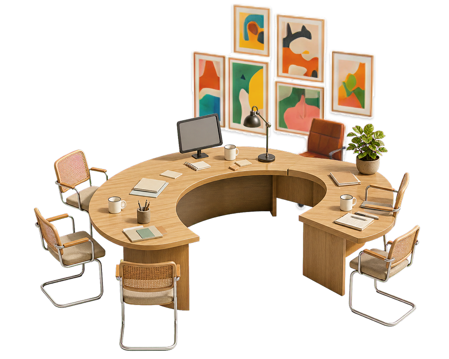 Teracy office table where the team and AI work together